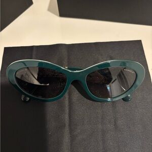 CHANEL Cat Eye Teal Sunglasses